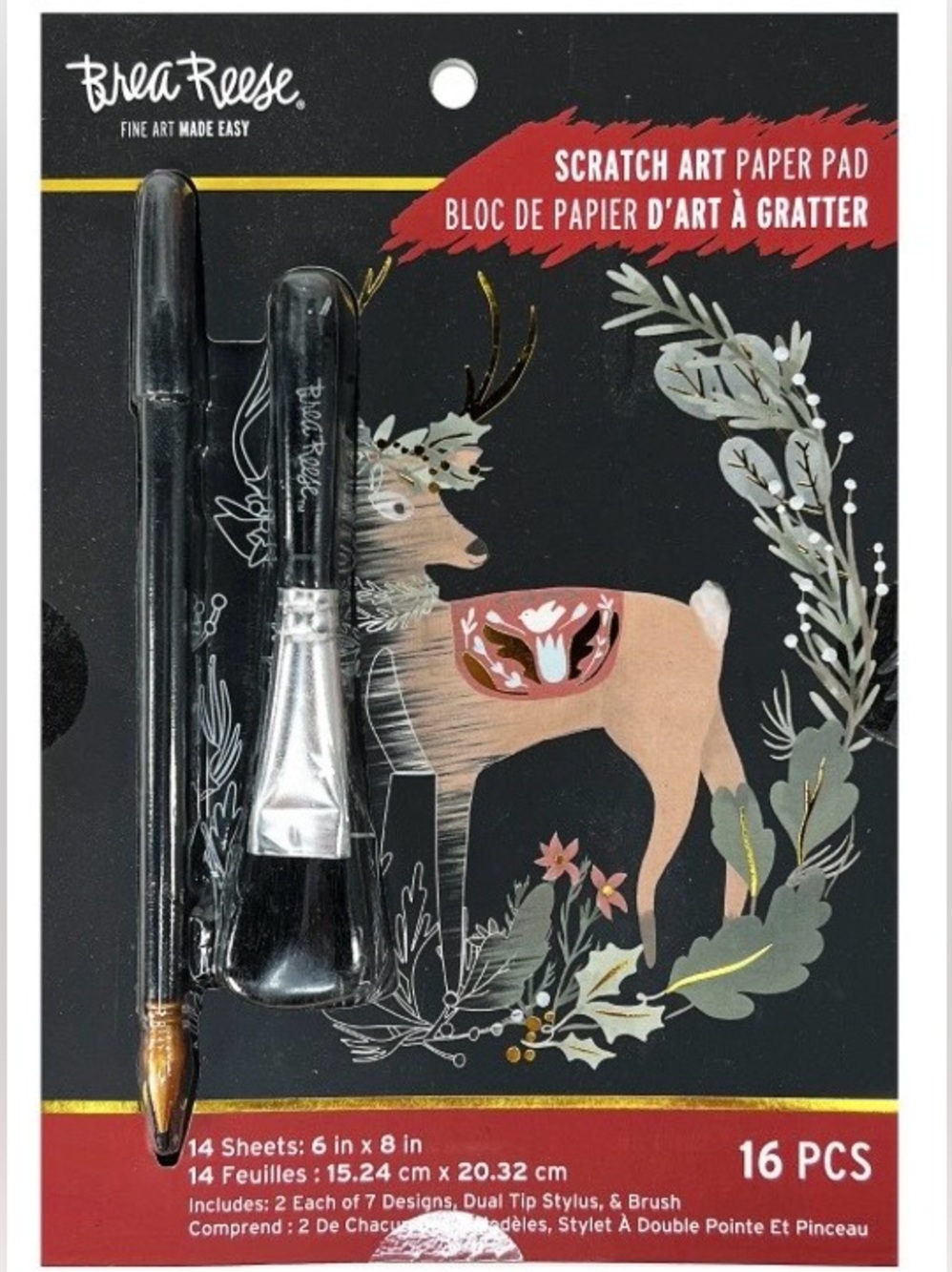 Brea Reese Scratch Art Paper Pad - Woodland Holiday (6"x8") #45386